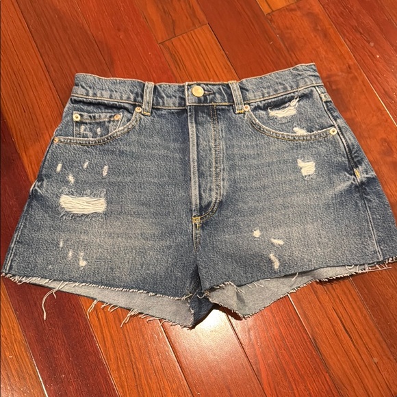 Triarchy NWT distressed cut off high waisted button fly luxury jean shorts